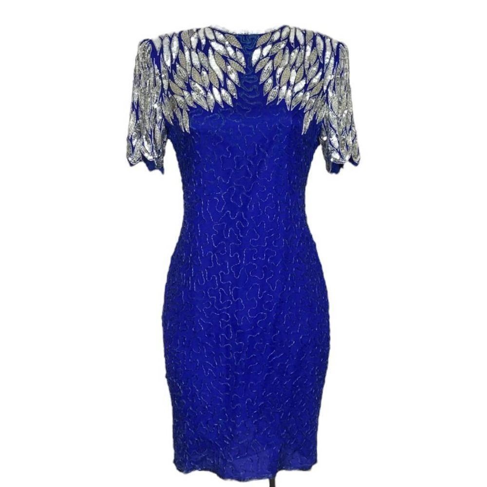 Stenay Vintage Blue Sequin Bead Dress